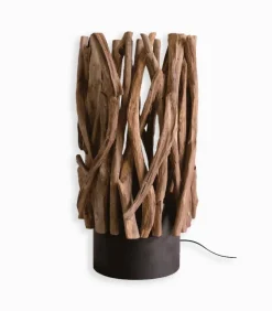 Lampe exotique teck RABIA