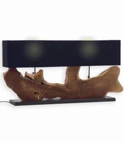 Lampe exotique teck RAUNA