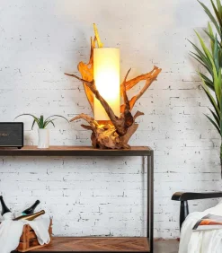 Lampe exotique teck VITAN