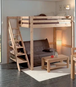 Lit mezzanine pin massif LOFT
