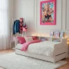 Lit pin massif blanc 90×190 BORSEN