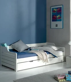 Lit pin massif blanc 90×190 COSY VICKY