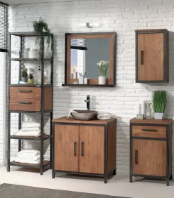 Meuble bas teck et métal BROWTON