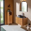 Meuble salle de bain murale vasque pierre – STONE