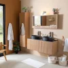 Meuble salle de bain murale double vasque pierre – STONE
