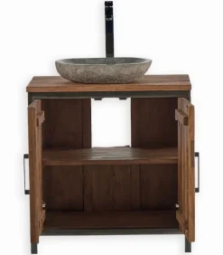 Meuble teck avec vasque pierre BROWTON