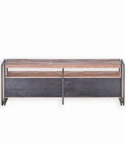 Meuble TV bois de bateau et métal SAMBA