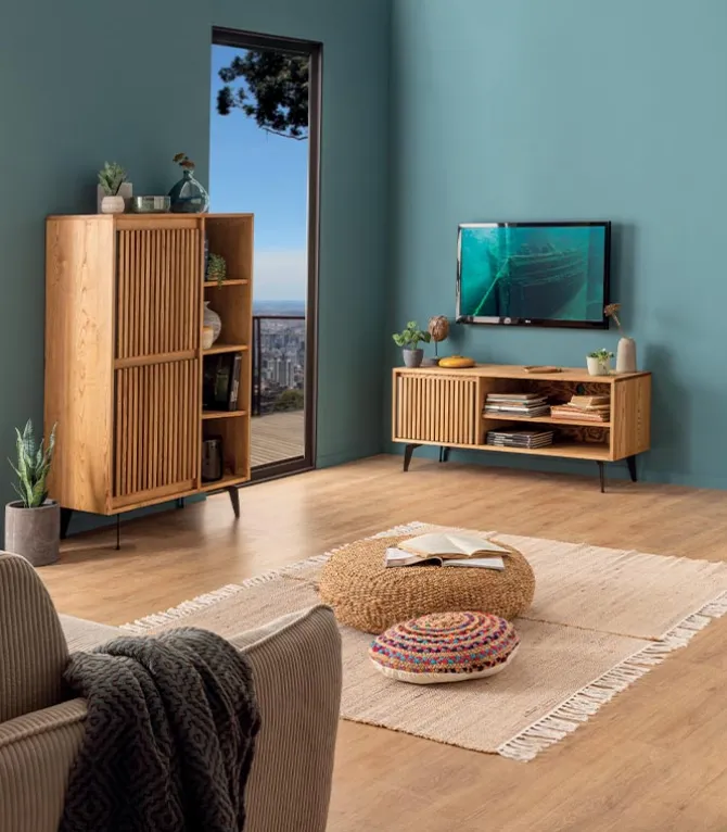 Meuble TV frêne ALSEN L 140 cm