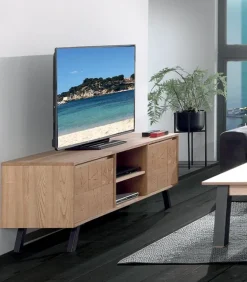 Meuble TV frêne massif brossé OREGON