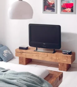 Meuble TV pin massif ciré POUTRE