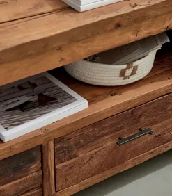 Meuble TV teck recyclé 3 tiroirs VANCOUVER