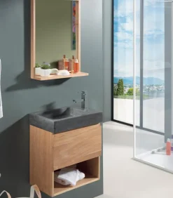 Meuble vasque en chêne et pierre naturelle – STONE