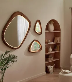 Miroir teck recyclé NOA avec LED