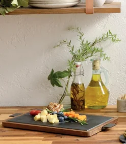Plateau rectangulaire ardoise et bois