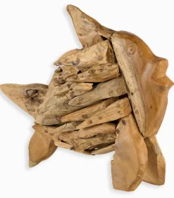Poisson en teck à poser