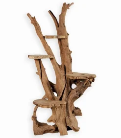 Porte-plantes teck 4 plateaux