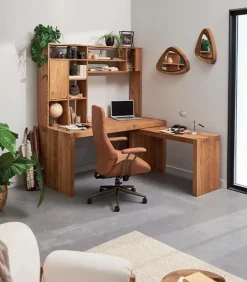 Retour bureau pin massif ciré MALMOE