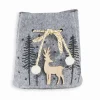 Sac feutrine grise sapins et flocons