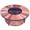Table basse bois de bateau BADU double plateau Ø 100 cm
