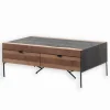 Table basse chêne teinté noir VALMO