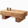 Table basse pin massif ciré POUTRE