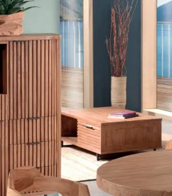 Table basse teck massif ARUNA