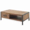 Table basse teck recyclé et fer vieilli BROWTON