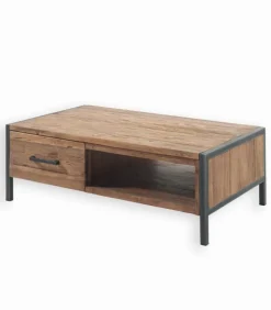 Table basse teck recyclé et fer vieilli BROWTON