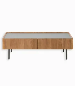 Table basse teck recyclé NEVADA 2 tiroirs