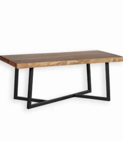 Table bois de suar pieds métal KUMA