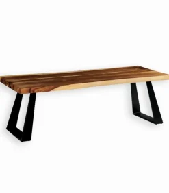 Table bois de suar pieds métal LOVINA