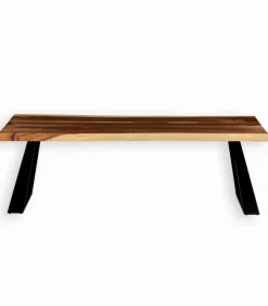 Table bois de suar pieds métal LOVINA