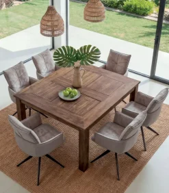 Table carrée teck recyclé TRINIDAD