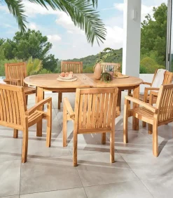 Table de jardin ovale avec allonge VARU