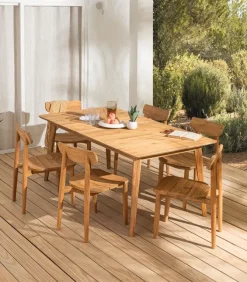 Table de jardin rectangulaire en teck FEROE