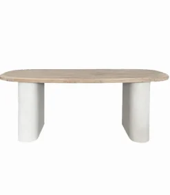 Table sapin et MDF blanc SANTORIN
