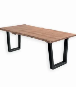Table teck recyclé et pieds métal TREE