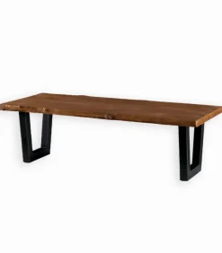 Table teck recyclé pieds métal WOOD