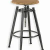 Tabouret haut métal et bois RUTH
